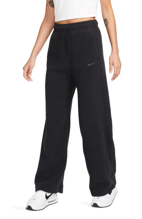 Nike Sportswear Plush Wide Leg Pants in Black/Dark Smoke Grey Nike Sportswear Plush Wide Leg Pants in Black/Dark Smoke Grey