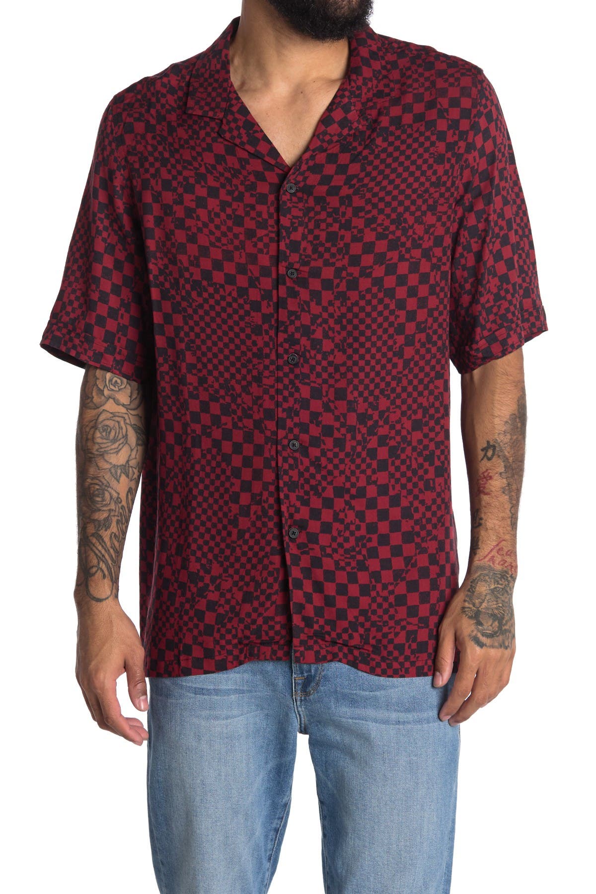 Ksubi Check Mate Short Sleeve Resort Shirt In Open Grey39 | ModeSens