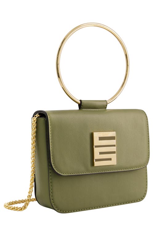 Shop Christian Siriano Ring Handle Mini Flap Crossbody Bag In Olive