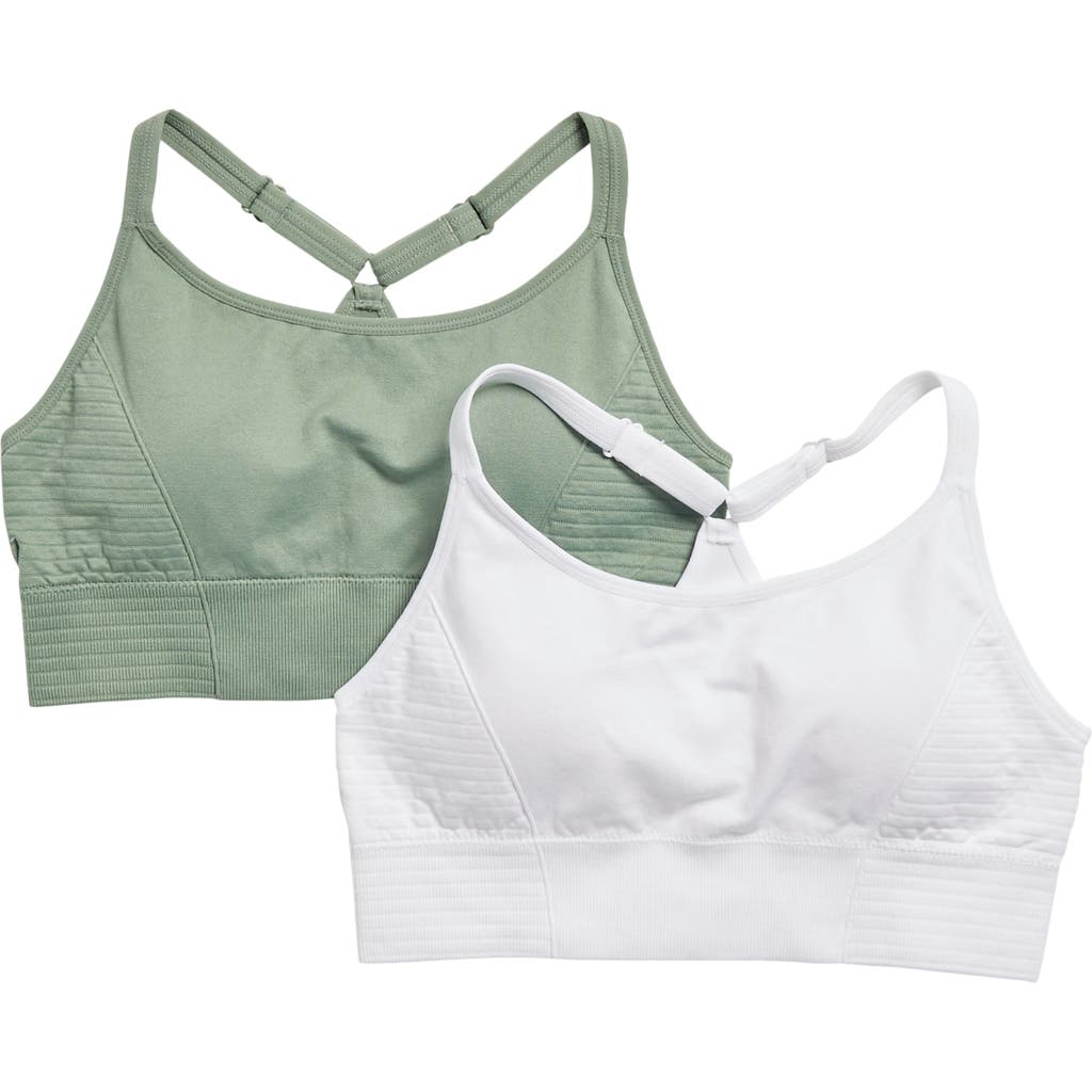 Shop Marika Mary Jane 2-pack Sports Bras In Green Bay/white