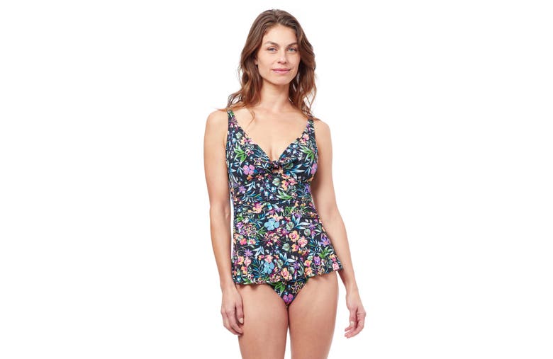 Shop Profile By Gottex Flora V-neck Swimdress In Multi