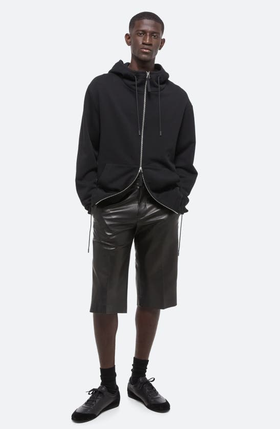 Shop Helmut Lang Gender Inclusive Cotton Fleece Zip Hoodie In Black