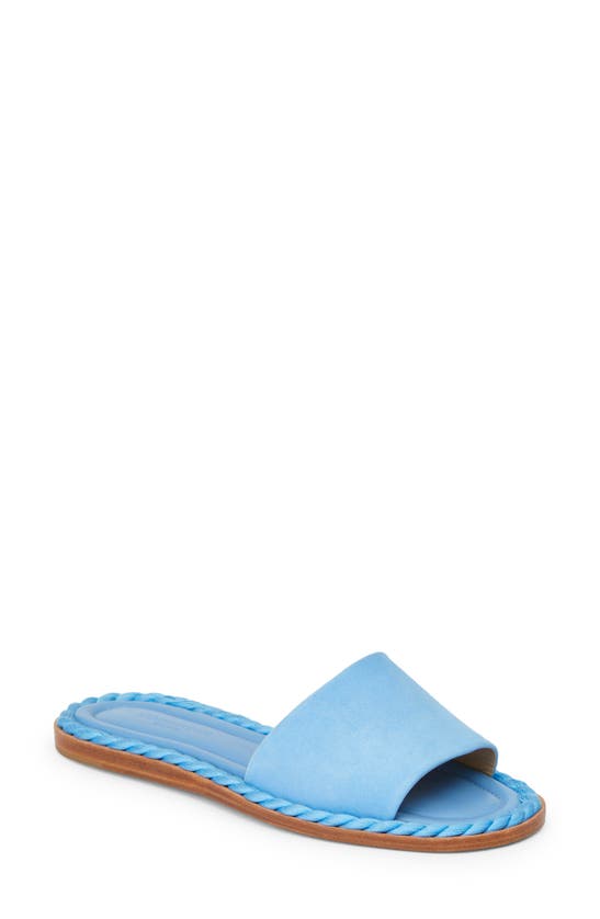 Lafayette 148 Slide Sandal In Cool Blue