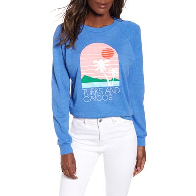 Wildfox Turks & Caicos Fiona Crewneck Tee, Blue