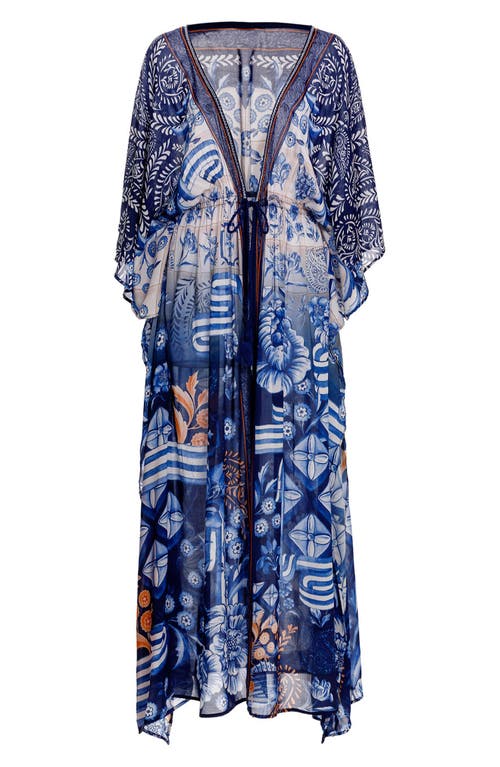 Agua Bendita Sam Azure Cover-up Tunic In Blue Multi