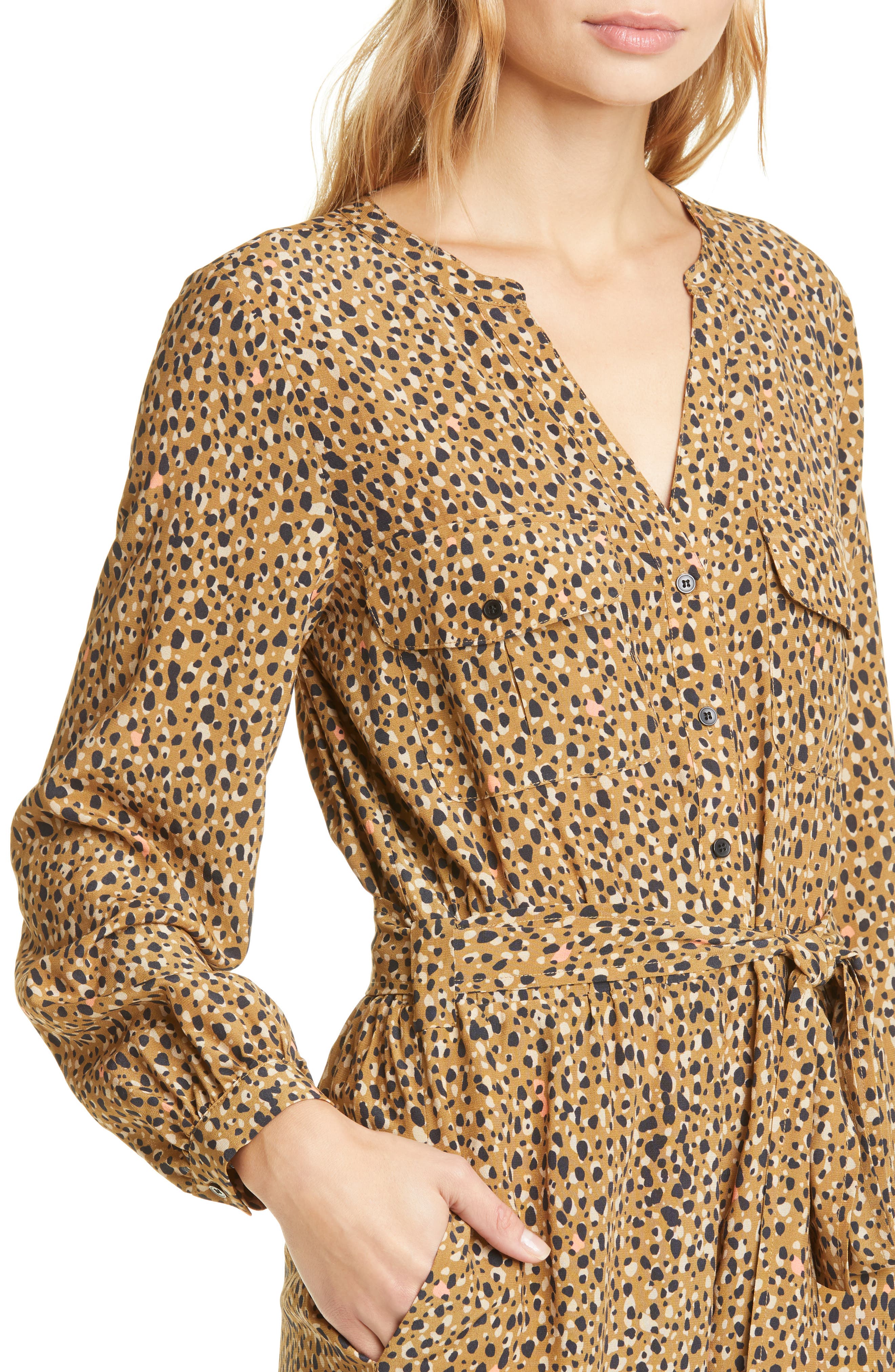 long sleeve cheetah print jumpsuit