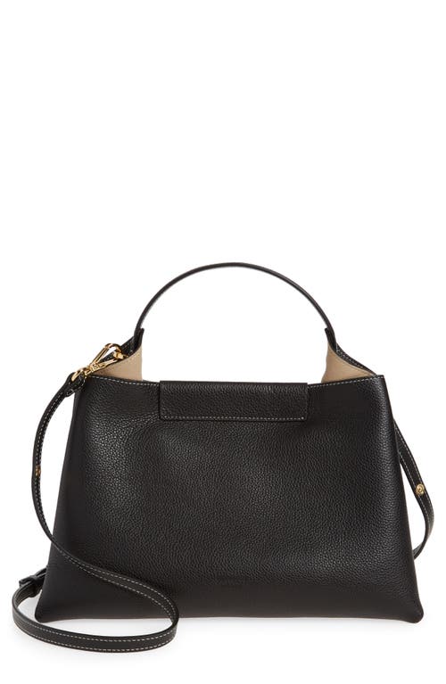 Elieze Medium Leather Handbag in Black