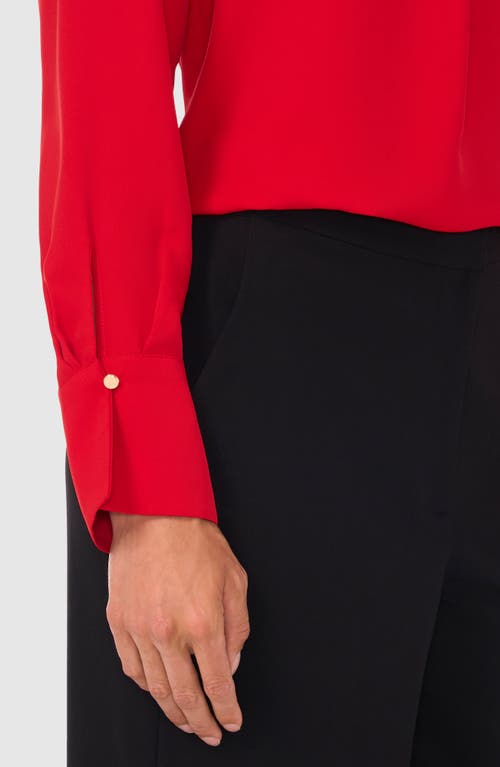 Shop Halogenr Halogen(r) Split Cuff Button-up Top In Ultra Red