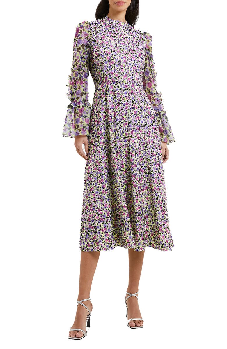 French Connection Alezzia Ely Floral Jacquard Long Sleeve Dress | Nordstrom