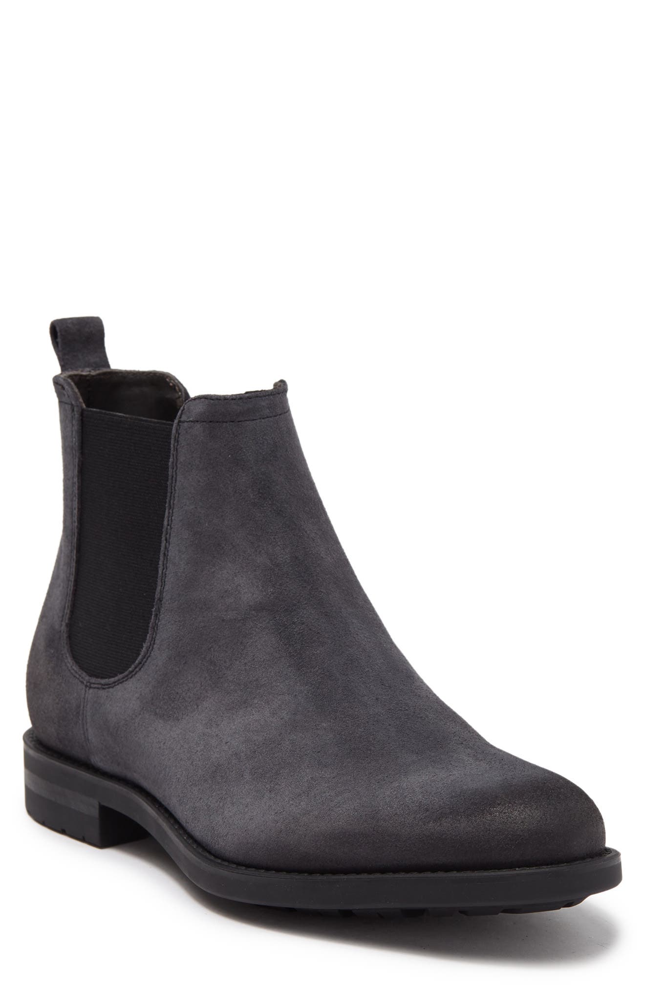 dark grey suede chelsea boots