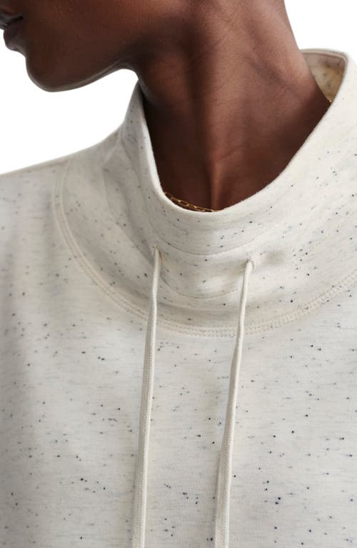 Shop Varley Oakdale Drawstring Sweatshirt In Ivory Marl Fleck