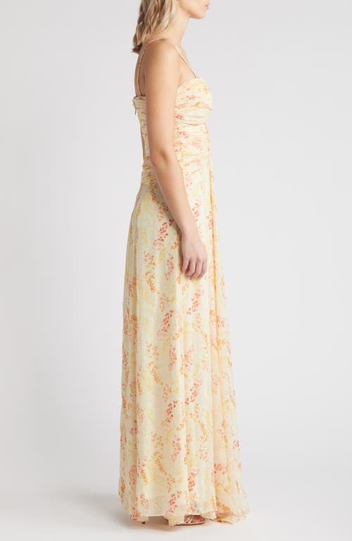 Shop Likely Clea Metallic Floral Maxi Dress In Cream Multi