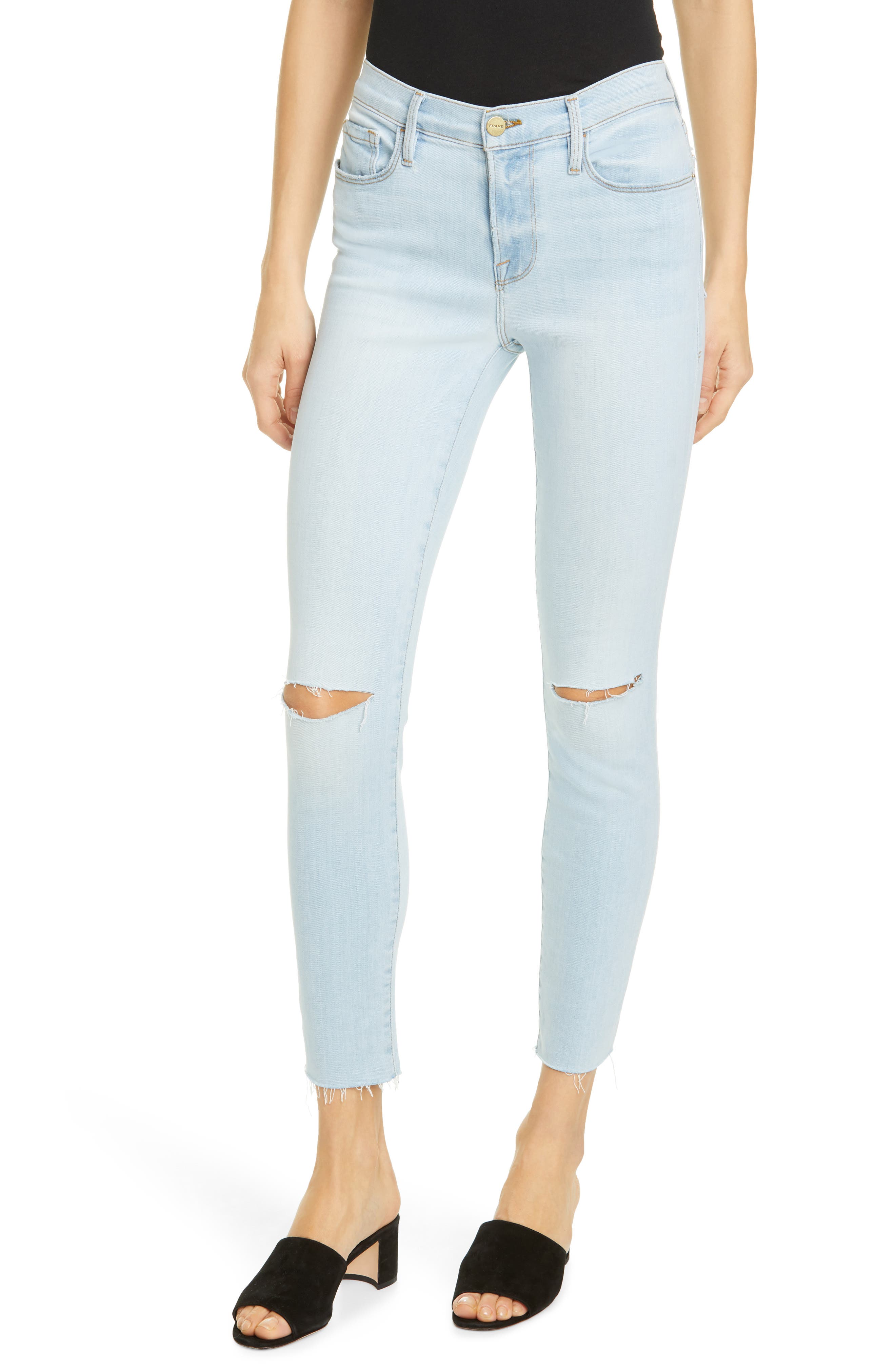 frame jeans le skinny de jeanne crop