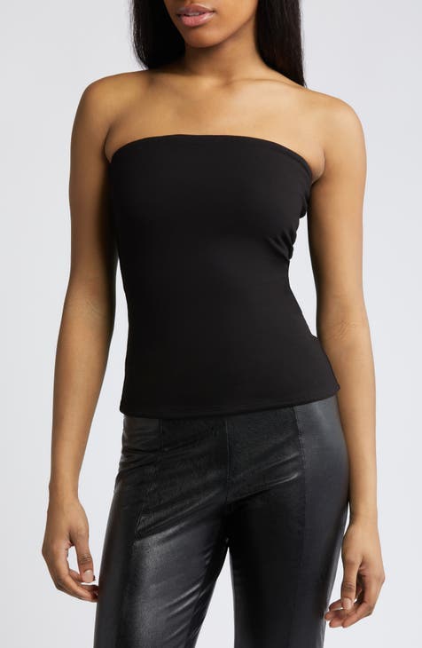 Wool-Blend Strapless Top in Shirts & Tees