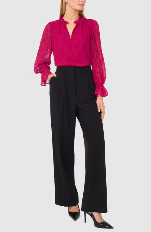 Shop Halogenr Halogen(r) Split Neck Ruffle Top In Raspberry Purple