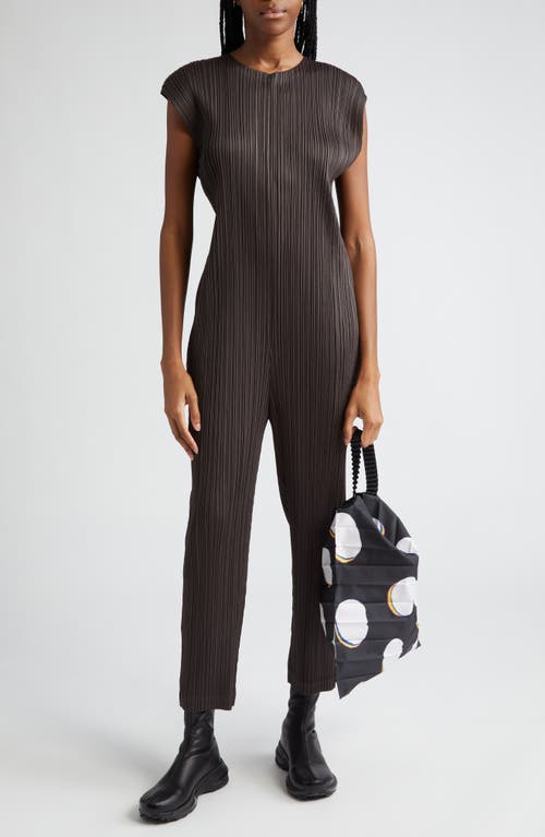 Monthly Colors January Pleated Jumpsuit in Charcoal Gray