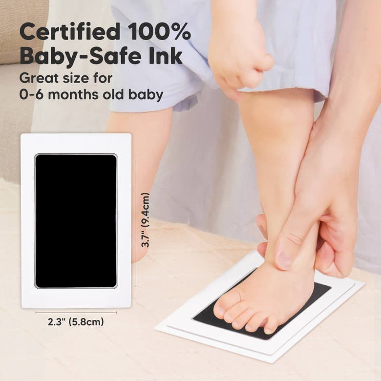 Shop Keababies Duo Clean Touch Inkless Hand & Footprint Frame Kit In Onyx Black
