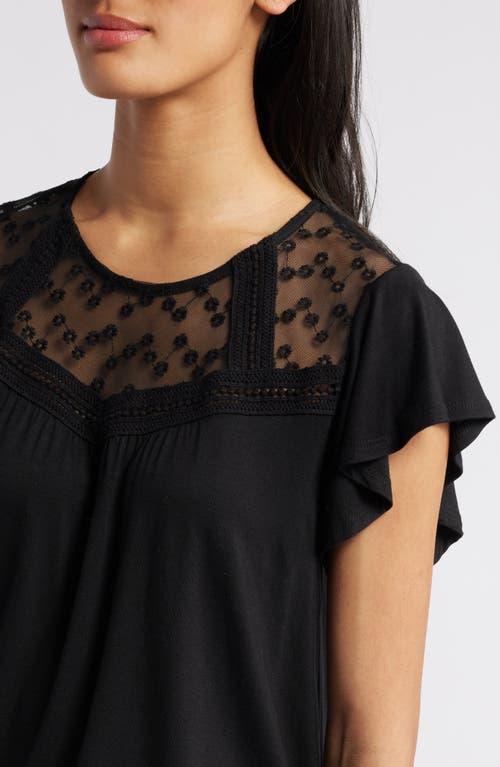 Loveappella Yoke Swing Top In Black
