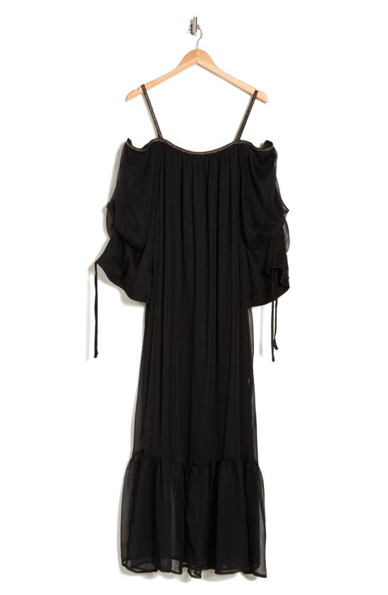 Shop By Design Mira Cold Shoulder Maxi Dress In Black