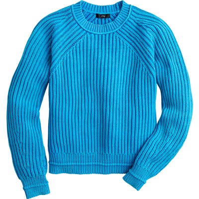 J.crew Garment Washed Crewneck Sweater, Blue