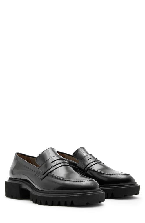 Shop Allsaints Vinni Penny Loafer In Black