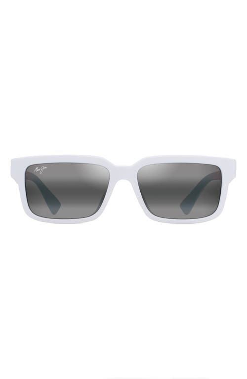 Maui Jim Hiapo 56mm Polarizedplus2® Gradient Square Sunglasses In White