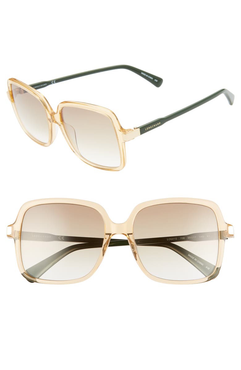 Le Pliage 55mm Gradient Square Sunglasses