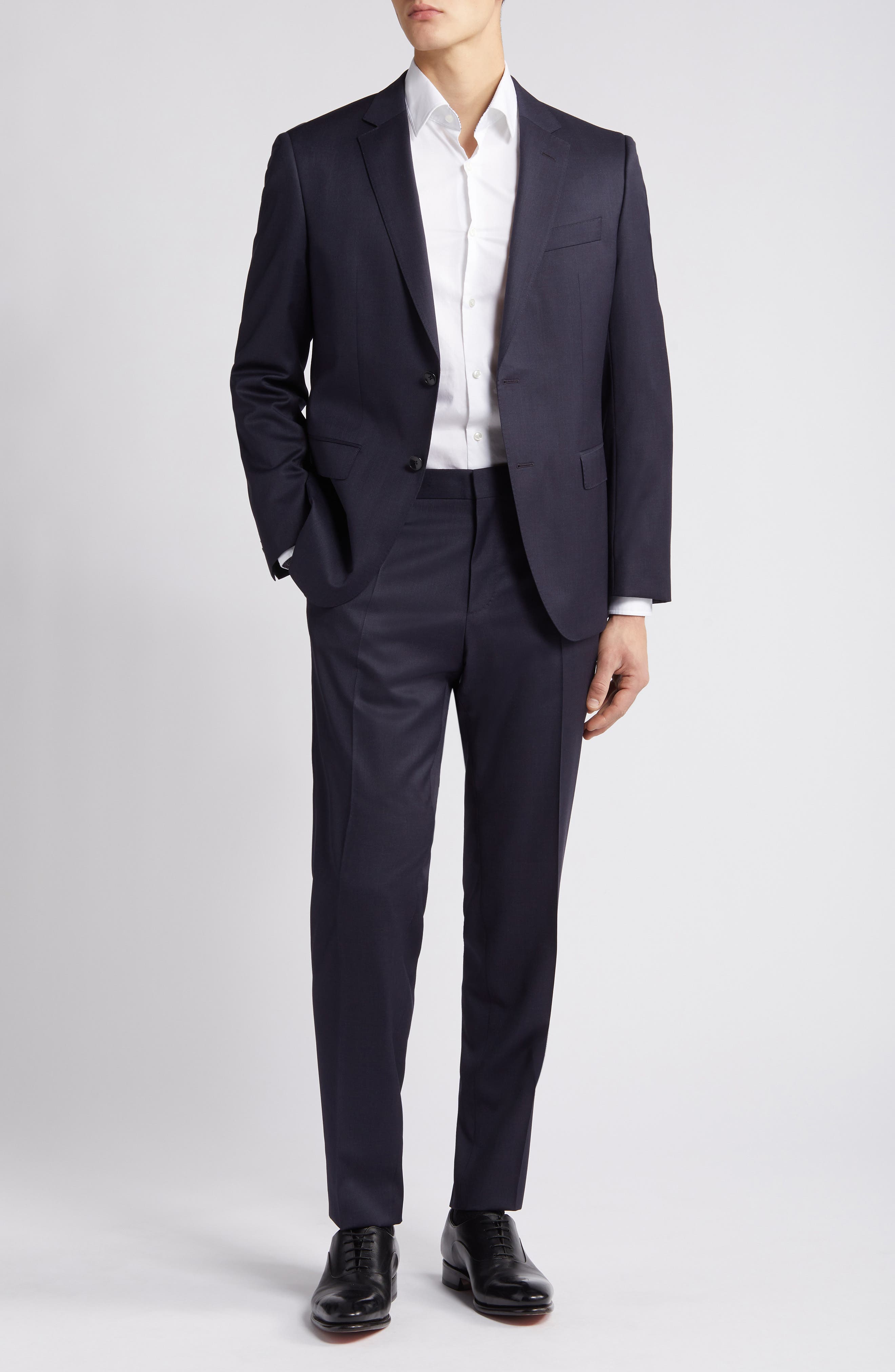 BOSS Virgin Wool Suit in Dark Blue 