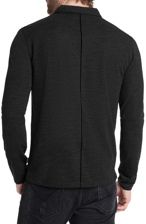 Shop John Varvatos Maleo Regular Fit Long Sleeve Piqué Polo In Black