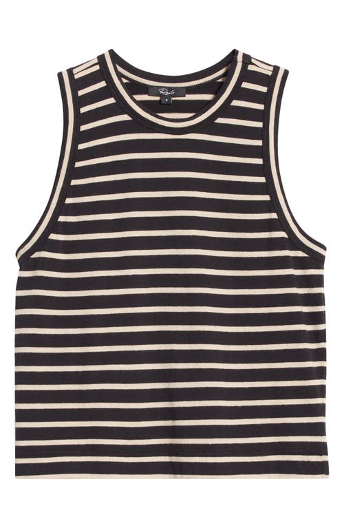 Shop Rails Stripe Cotton Tank In Black Ivory Stripe