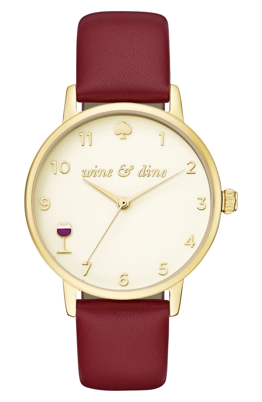 kate spade metro wine and dine leather strap watch, 34mm Nordstrom