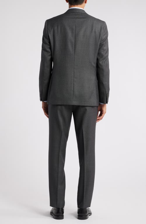 Shop Jack Victor Lightly Constructed Bird's Eye Wool Suit In Mid Grey