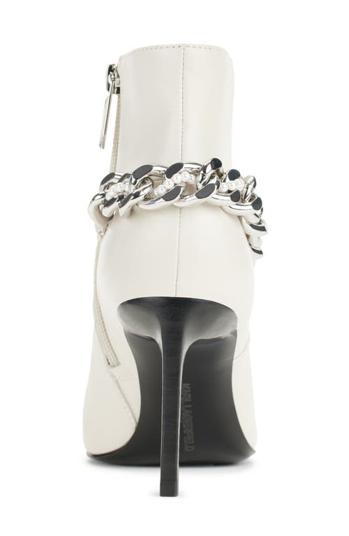 Karl Lagerfeld Paris Samra Chain Ankle Bootie In Soft White