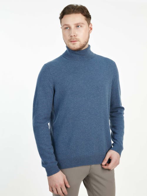 Shop Gobi Cashmere Turtle Neck In Bijou Blue