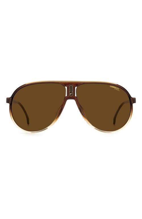 Carrera Eyewear 62mm Gradient Aviator Sunglasses in Brown Gradient /Brown