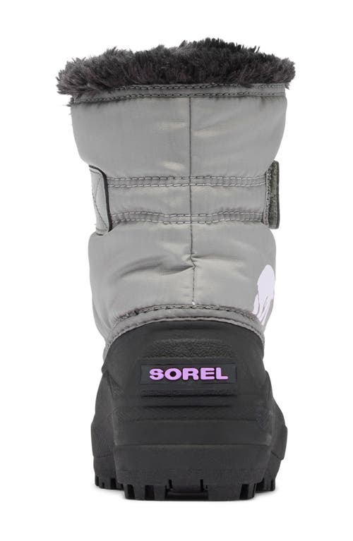 Shop Sorel Kids' Snow Commander Insulated Waterproof Boot In Chrome Grey/euphoric Lilac