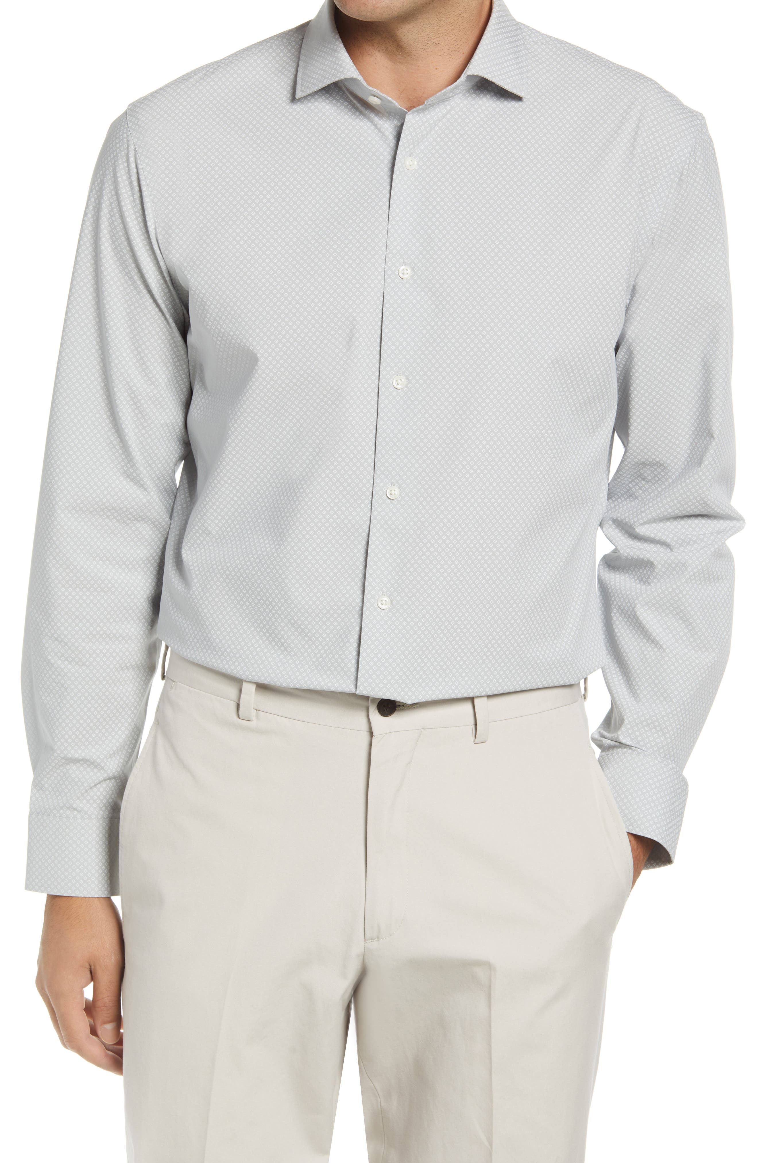 gray button down dress shirt