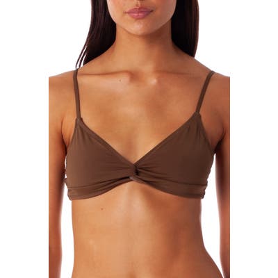 Rhythm Islander Twist Triangle Bikini Top, Brown