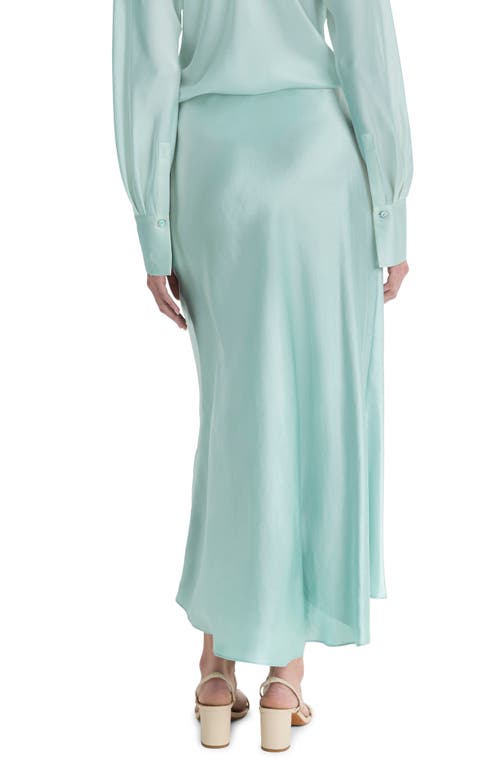 Shop Vince Satin Slip Skirt In Aqua Mineral