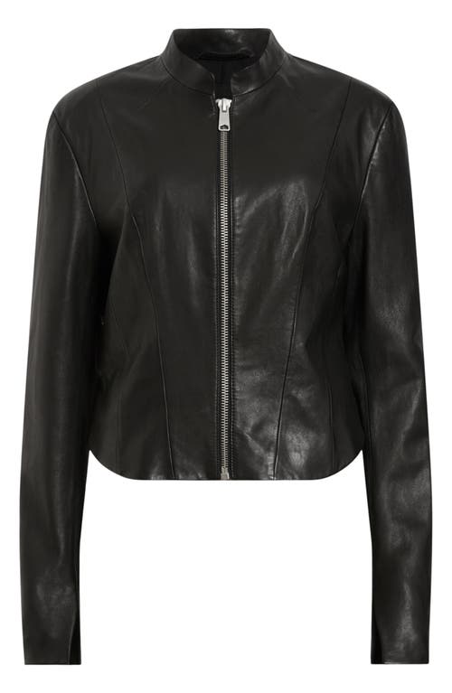 Shop Allsaints Sadler Leather Jacket In Black