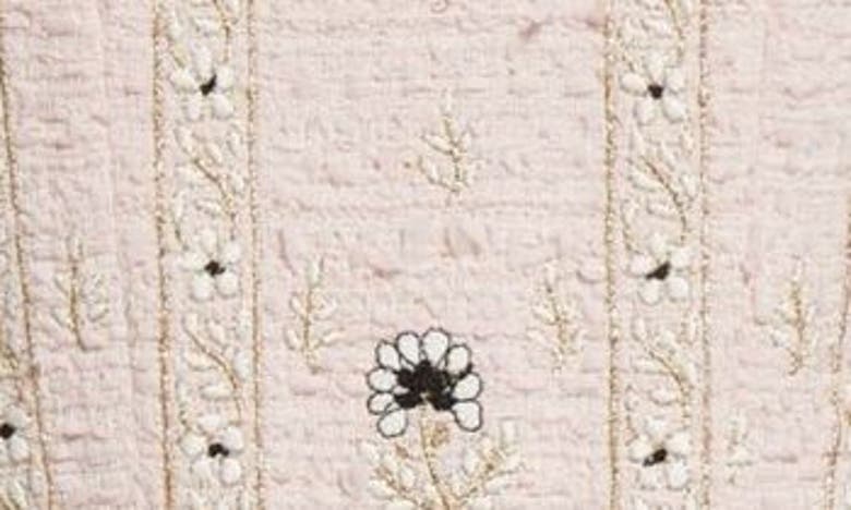 Shop Giambattista Valli Floral Embroidered Cashmere & Silk Brocade Dress In Rose/ Gold