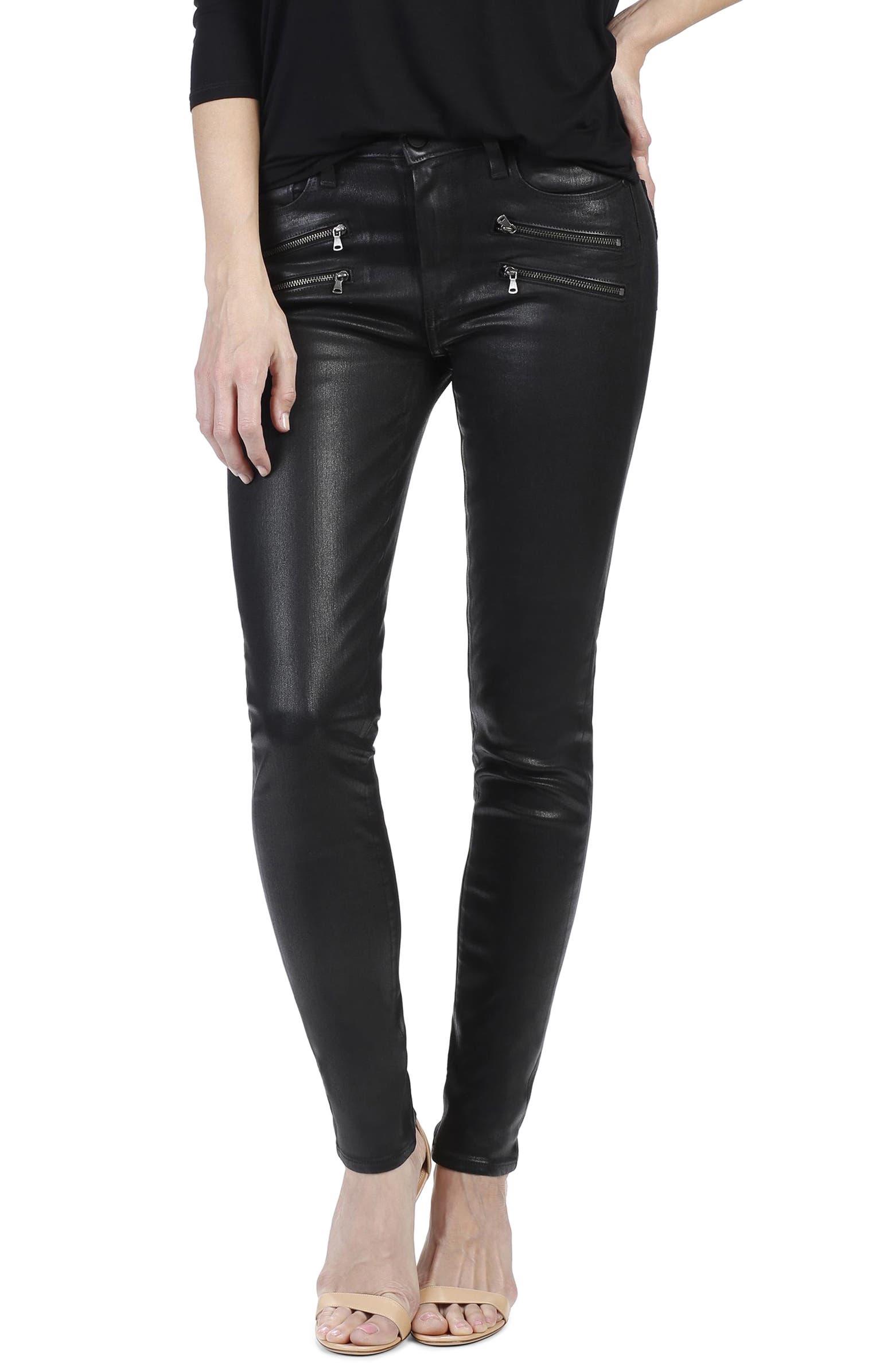 PAIGE Edgemont Zip Coated High Waist Ultra Skinny Jeans | Nordstrom
