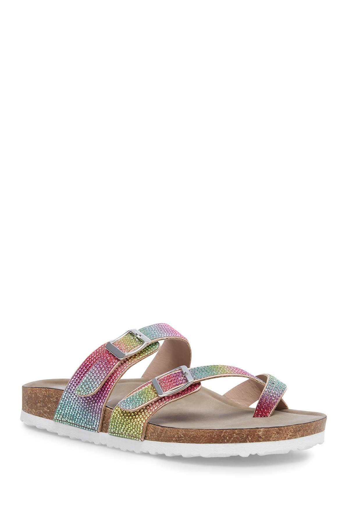 Madden Girl Brycee Crystal Embellished Slide Sandal In Rainbow | ModeSens