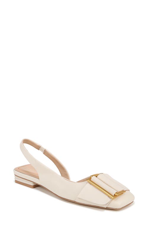 Tracy Slingback Square Toe Flat in White