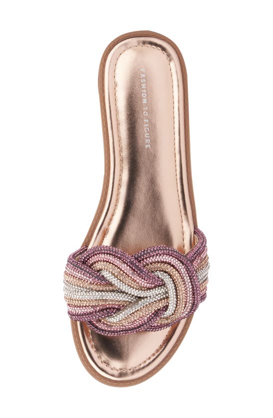 Shop Fashion To Figure Tammy Rhinestone Slide Sandal In Rose Gold