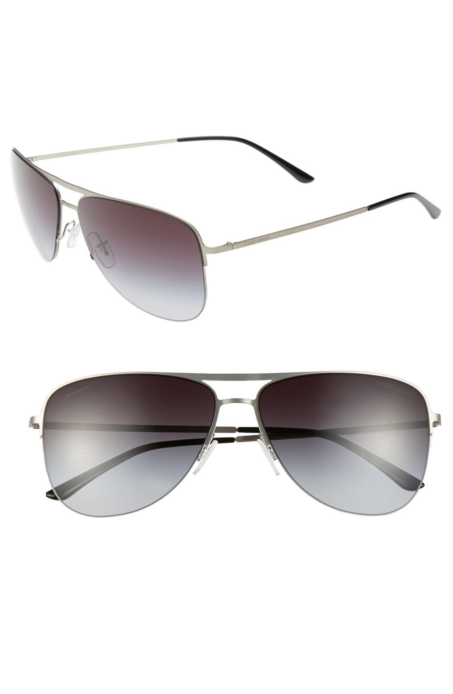 Giorgio Armani 60mm Aviator Sunglasses | Nordstrom