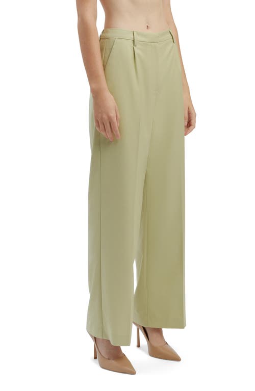 Shop Bardot Callista High Waist Wide Leg Pants In Pale Khaki