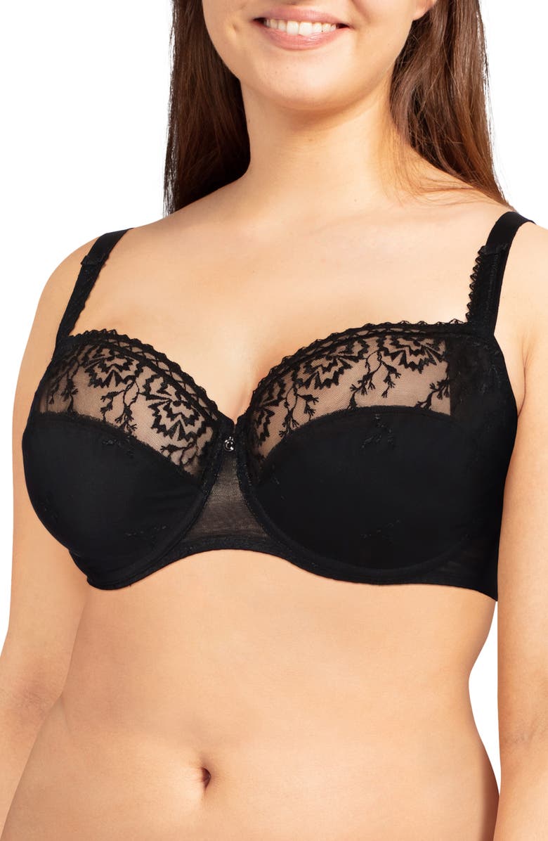 CHANTELLE LINGERIE Every Curve Underwire Demi Bra, Main, color, BLACK