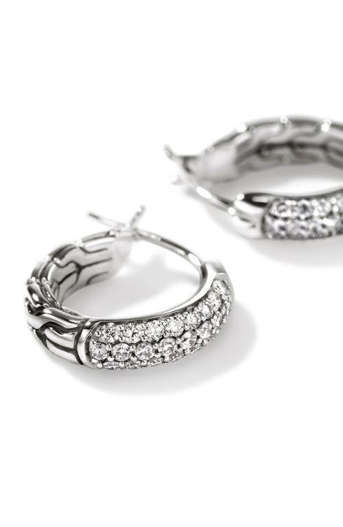 Shop John Hardy Jh Essential Hoop Earrings, Sterling Silver In Silver/diamond