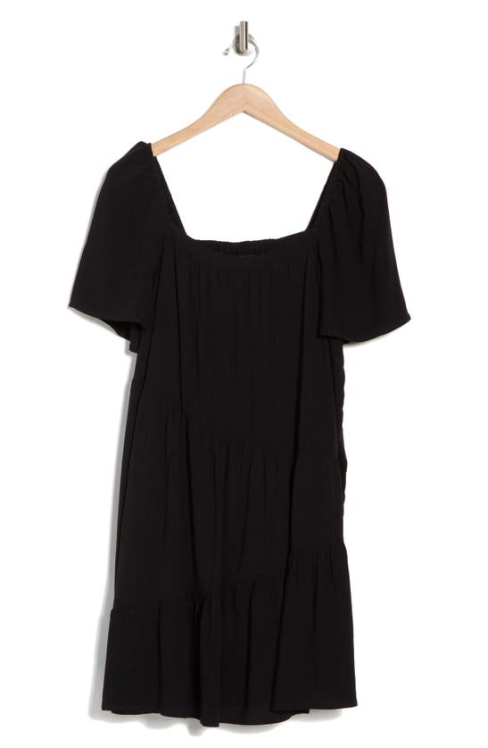 Shop Lovestitch Puff Sleeve Minidress In Black